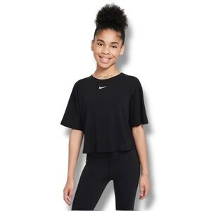 NWT Nike One Relaxed Top Girls Size Large L‎ Black - FZ5602-010